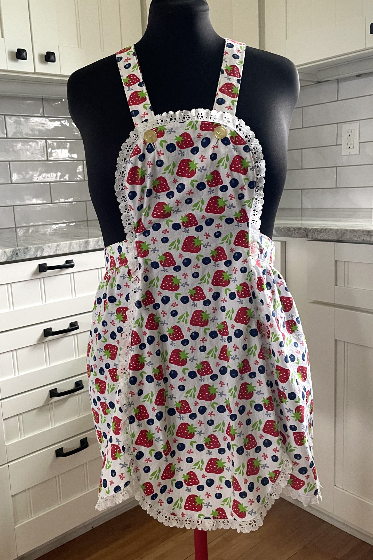 The Red, White and Blueberry Apron - size XS-S